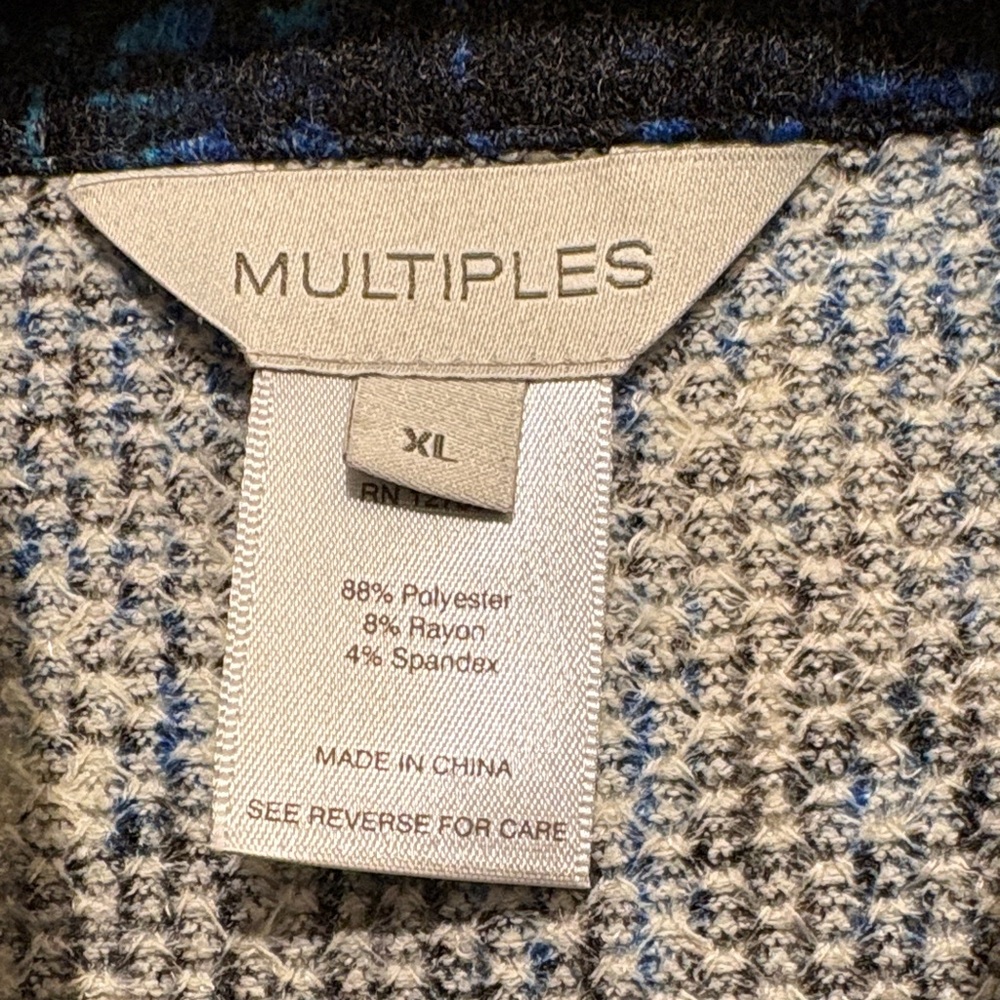 Multiples Blue and Black Patterned Jacket - image 2